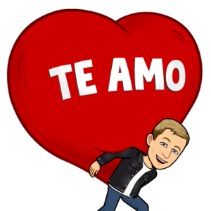 holding a giant heart, te amo