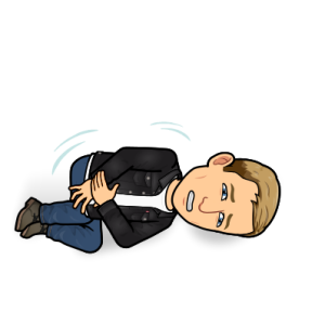 on the floor shaking in the fetal position