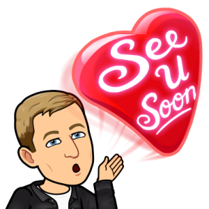 blowing a kiss represented as a heart, see you soon