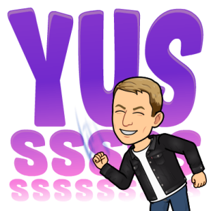 enthusiastically making a fist, yusssssss