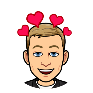 smiling with hearts around head