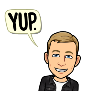 with a big smile, yep