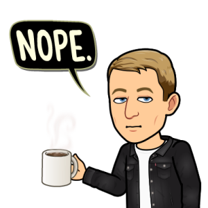 looking unimpressed with a coffee, nope