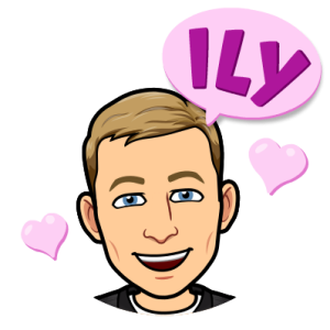 smiling surrounded by hearts, ily