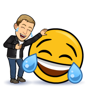 laughing with the laughing emoji