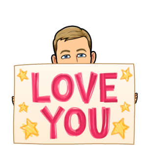 holding a large sign that says i love you