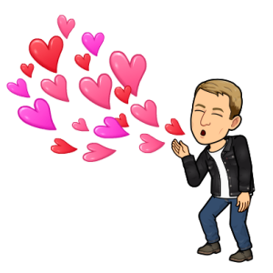 blowing tons of heart shaped kisses