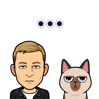 looking unimpressed alongside a cat, ...