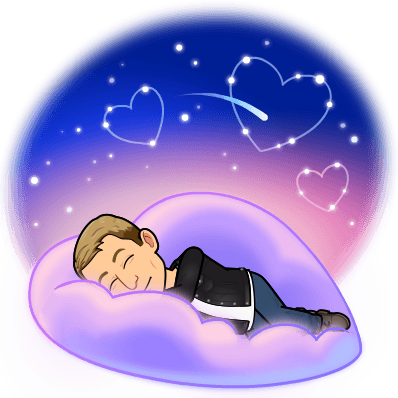 Sleeping on a heart shaped cloud