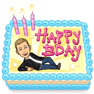 on a birthday cake with candles, happy bday