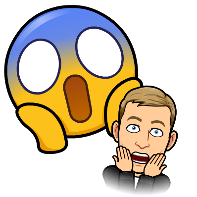 screaming with fear next to a haunting emoji