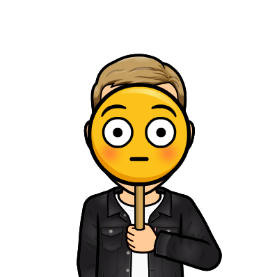 holding a mask of the flushed emoji