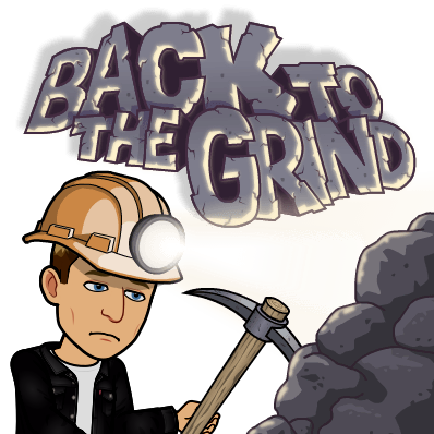 working with a pickaxe and helmet, back to the grind