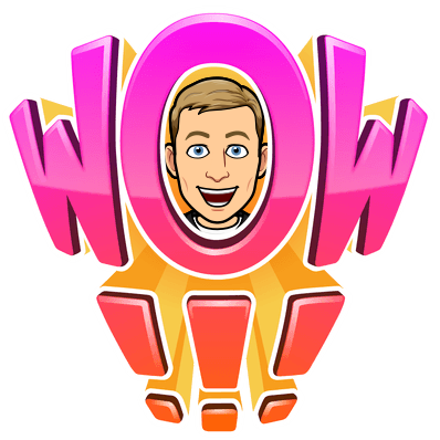 looking directly ahead in amazement, wow