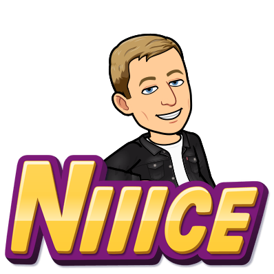 smile with eyebrows raised while casually leaning on block letters, nice