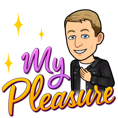 looking happy and gracious, my pleasure