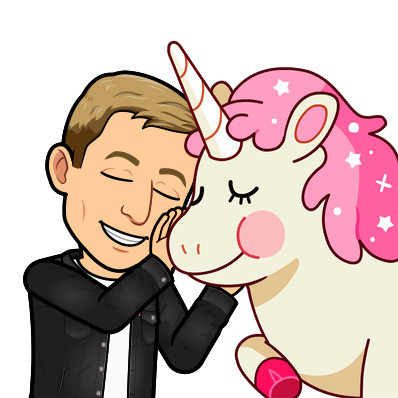 lovingly petting mr. unicorn