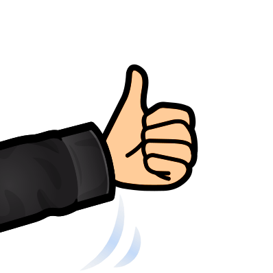 arm motioning thumbs up