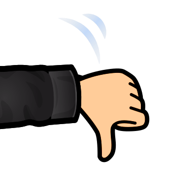 arm motioning thumbs down 