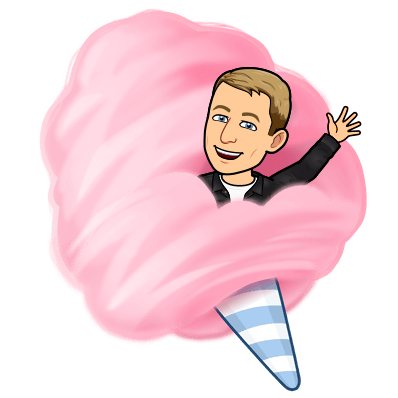 popping out of cotton candy and waving hello