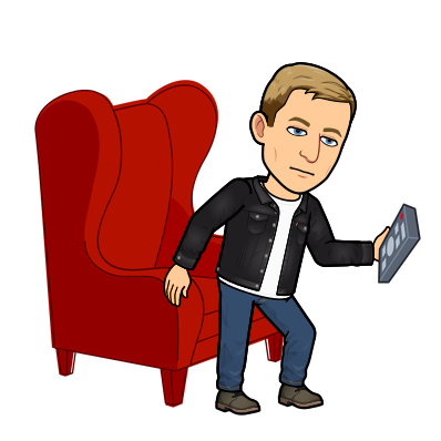 unimpressed expression and getting up from the couch while holding a tv remote