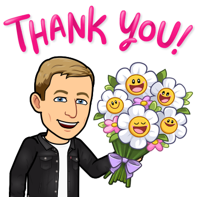 smiling with friendly eyes and whole a bouquet of happy and smiling flowers, thank you