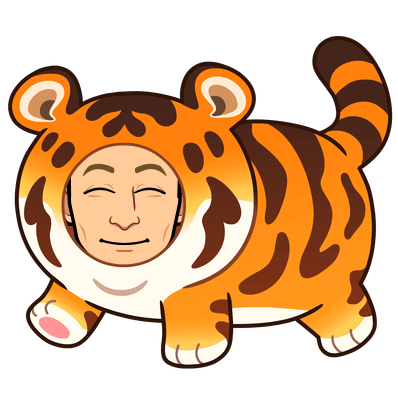 smiling as a happy tiger