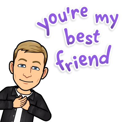 smiling and holding hands to chest, you're my best friend