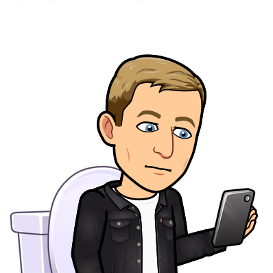 neutral facial expression while looking at the phone on the toilet