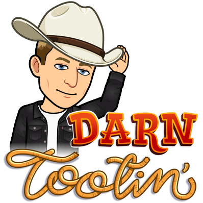 wearing a cowboy hat and tipping it forward nodding and smiling, darn tootin