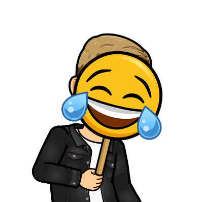 covering your face with a mask of a laugh crying emoji