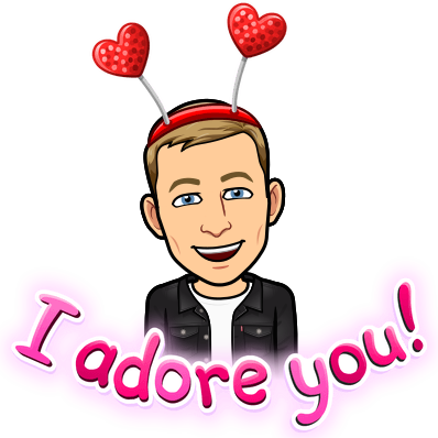 smiling wearing heart shaped antenna, i adore you 