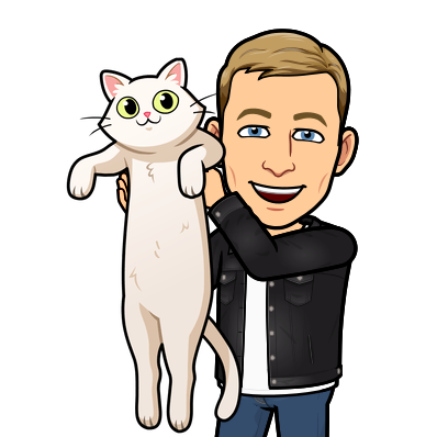 smiling while holding a very long cat