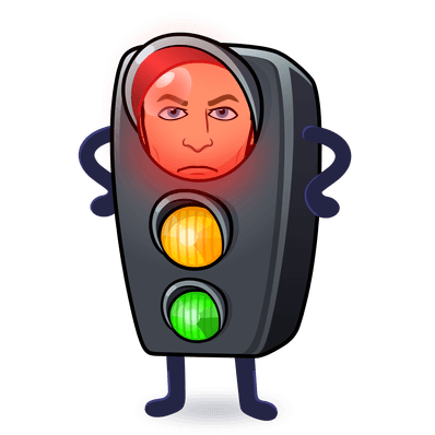 angry as a red traffic light