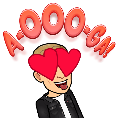 tongue sticking out and hearts for eyes, ah ooh gah