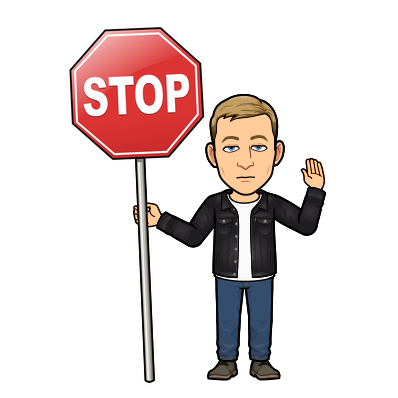 standing with authority holding up a large stop sign