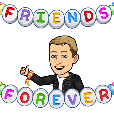 looking cheerful wearing a bracelet, friends forever