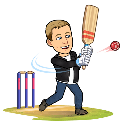 playing cricket and hitting a ball with a cricket bat