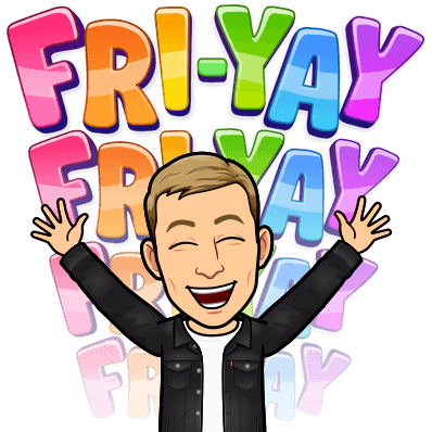 looking overjoyed waving arms in the air, fri yay