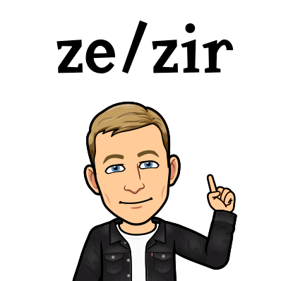 pointing towards text, ze zir