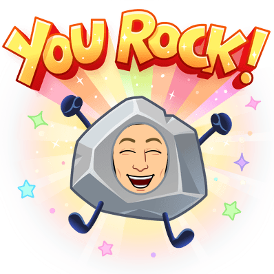 as a rock jumping up enthusiastically, you rock