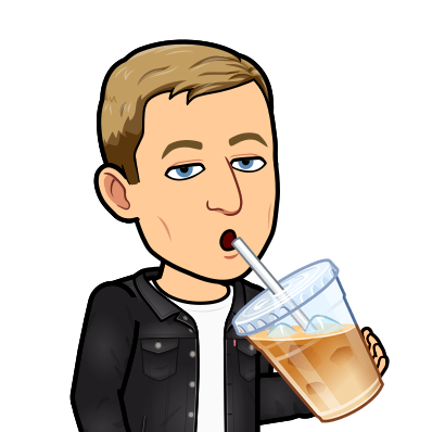 nonchalantly sipping an iced coffee