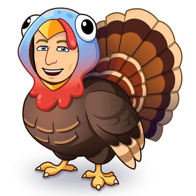 as a happy turkey