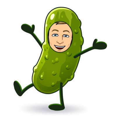 as a dancing pickle