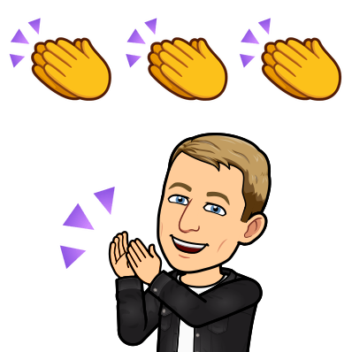 joyfully clapping next to clap emojis 