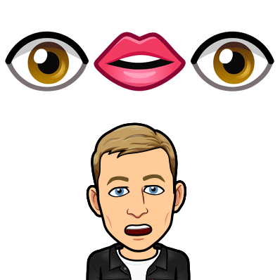 looking wide eyed below the eyes and lips emoji