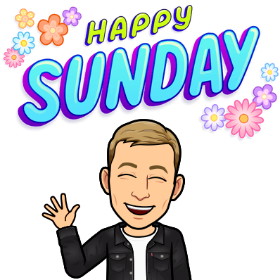 cheerfully waving, happy sunday