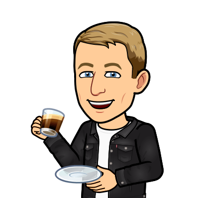 drinking an espresso