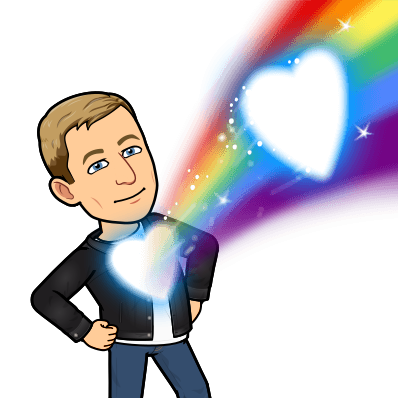 looking confident as a heart rainbow pops from your chest