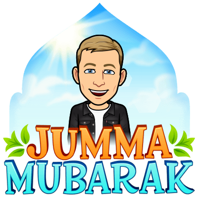 smiling joyfully, jumma mubarak